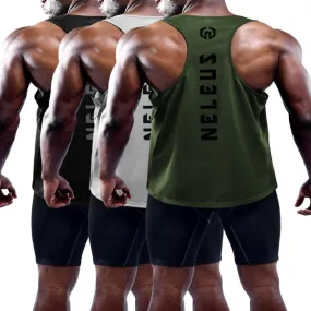 3 Pack Mens Dry Fit Y-Back Muscle Tank Top