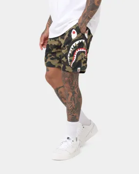 A Bathing Ape 1st Camo Side Shark Beach Shorts Army Green