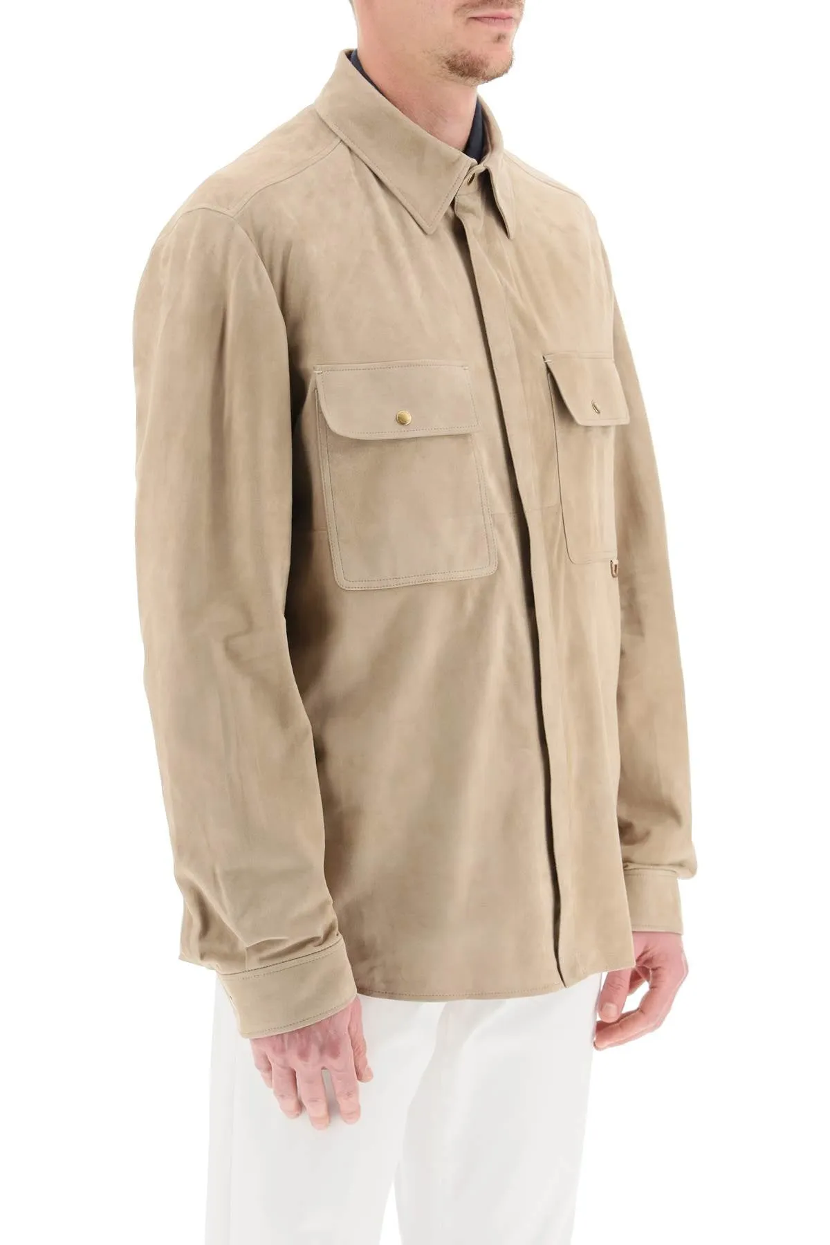 Agnona suede overshirt