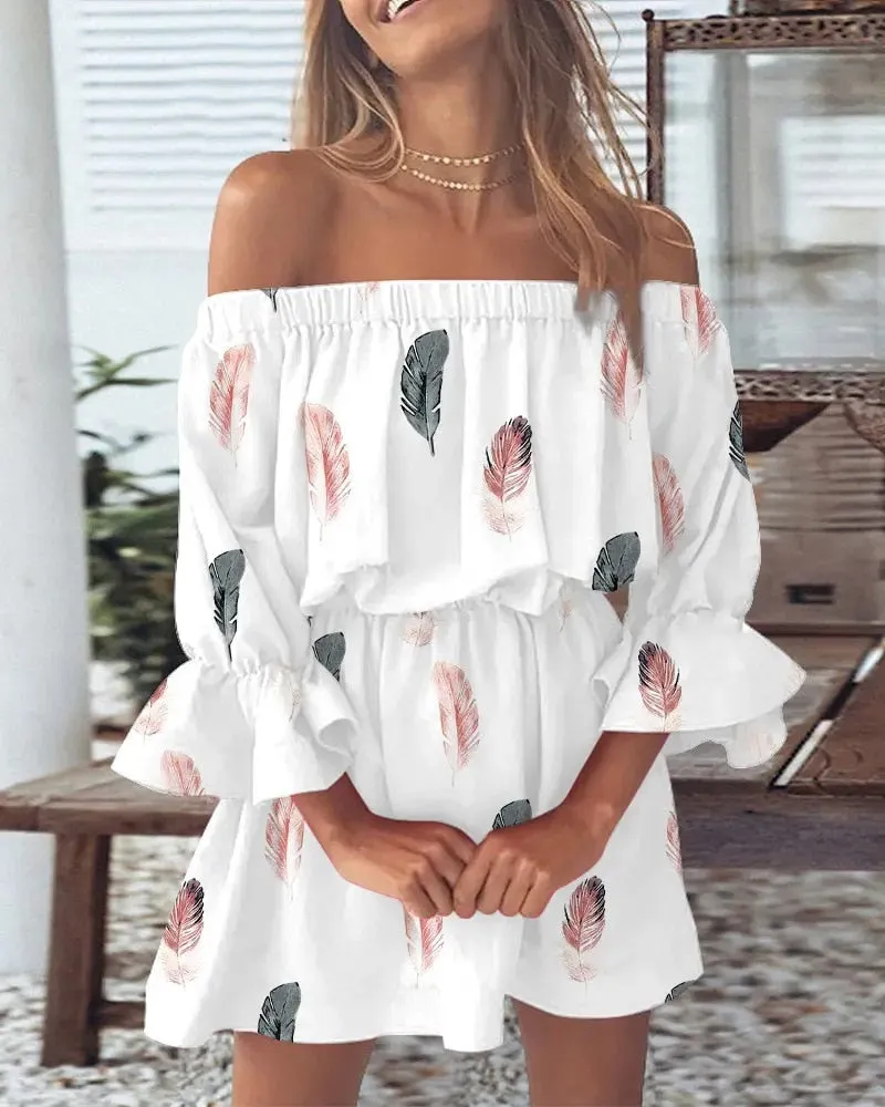 All Summer Long Sexy Off Shoulder Chiffon Beach Dress