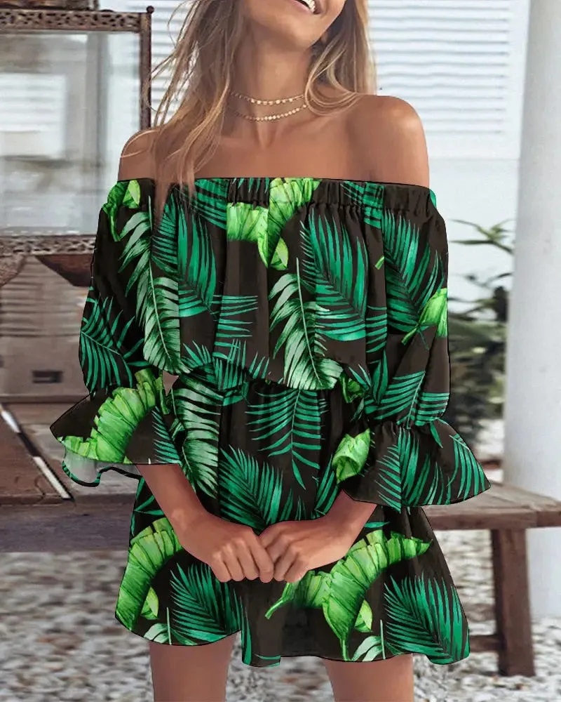 All Summer Long Sexy Off Shoulder Chiffon Beach Dress