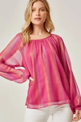 All the Colors Shimmery Pink Top - Andree by Unit