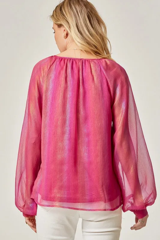 All the Colors Shimmery Pink Top - Andree by Unit