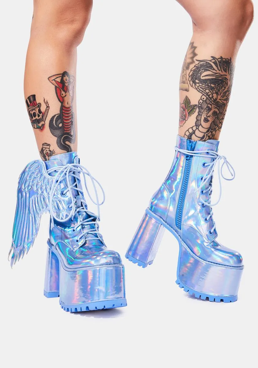 Arctic Angel Holographic Platform Boots