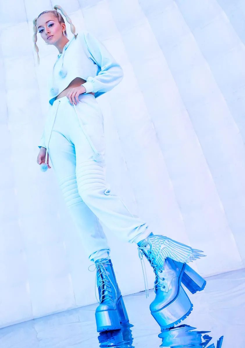 Arctic Angel Holographic Platform Boots