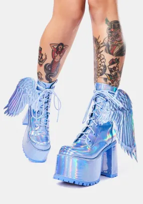 Arctic Angel Holographic Platform Boots