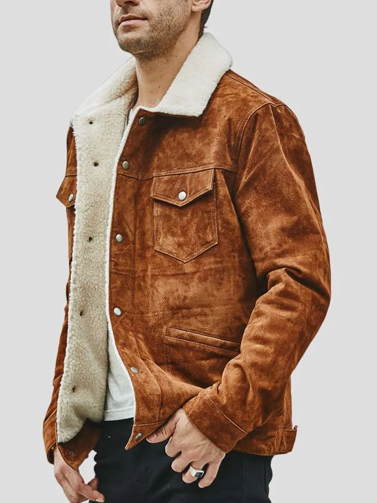 Arithra Tan Suede Leather Jacket