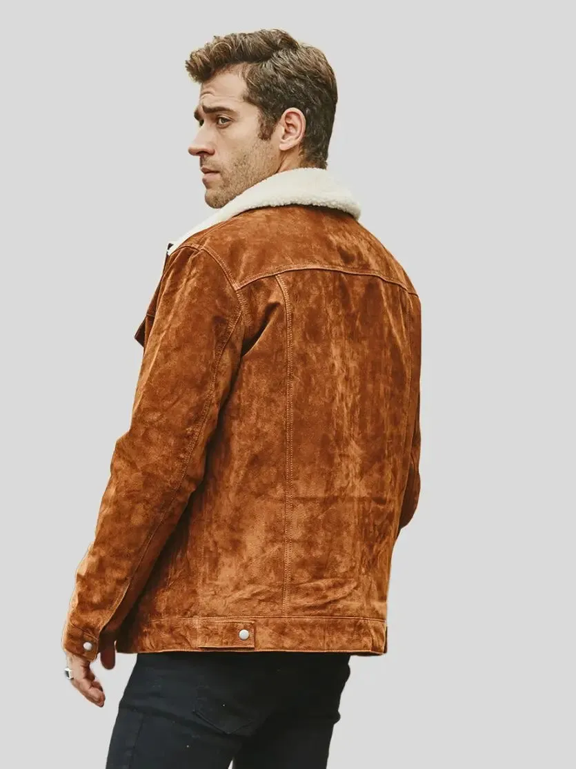 Arithra Tan Suede Leather Jacket