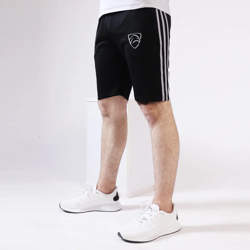 Black Three Stripes Quick Dry Shorts