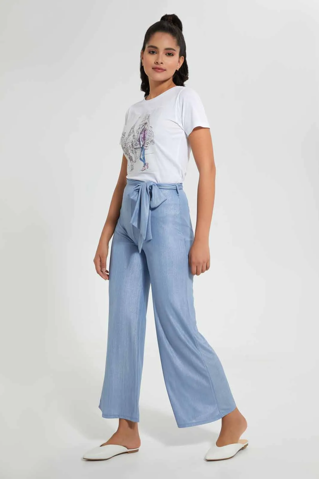 Blue Shimmery Trouser