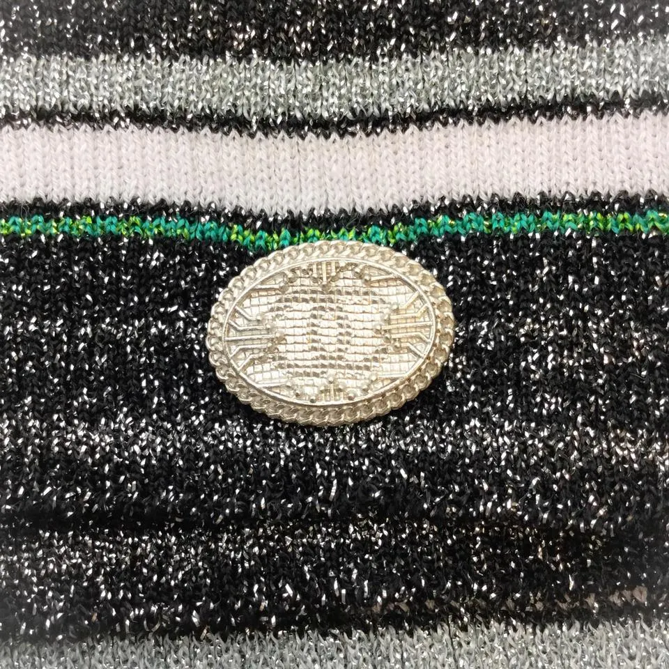 Chanel Black / Green / Gray Striped Tee Shirt