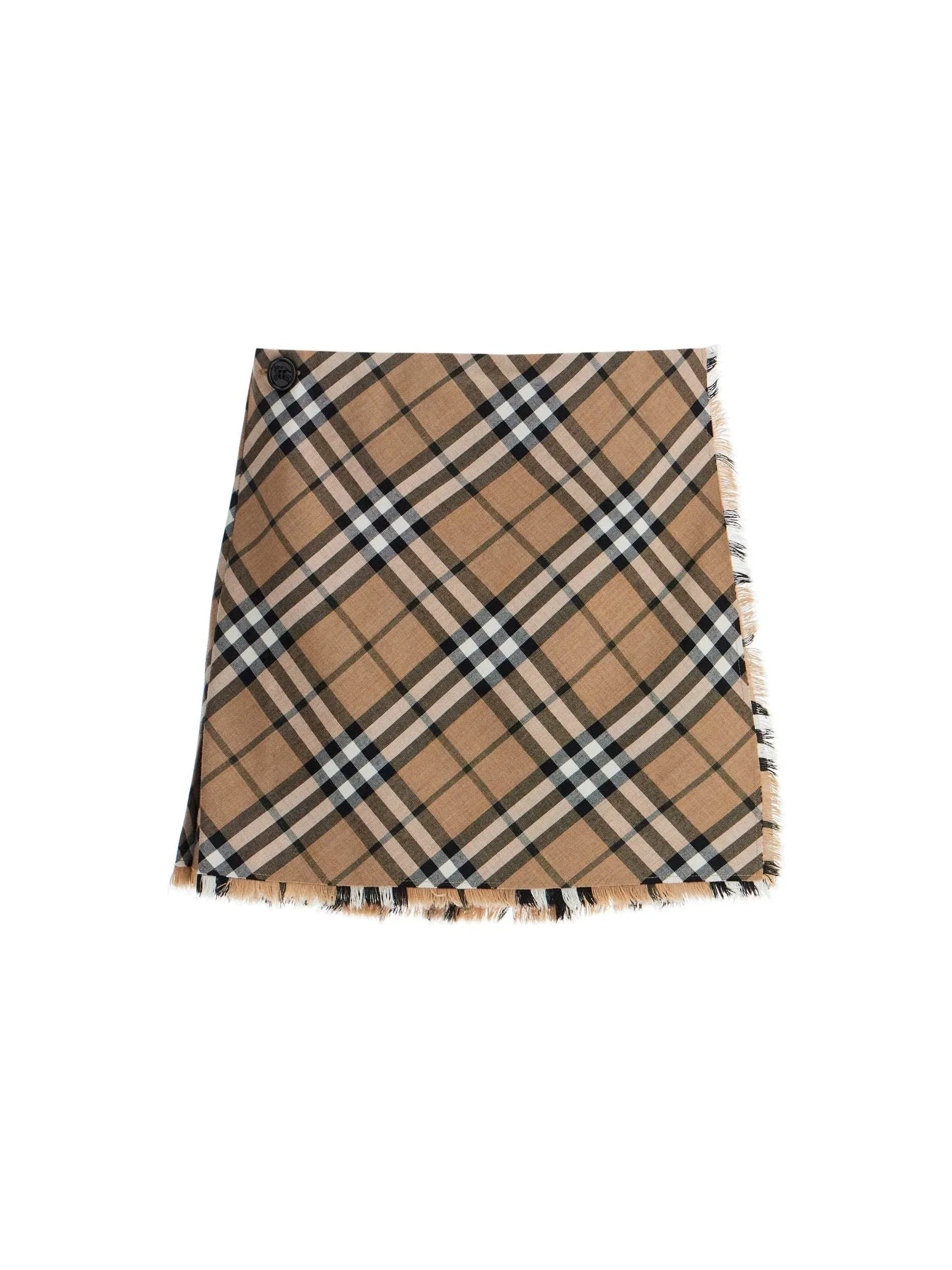 Check Wool Mini Skirt