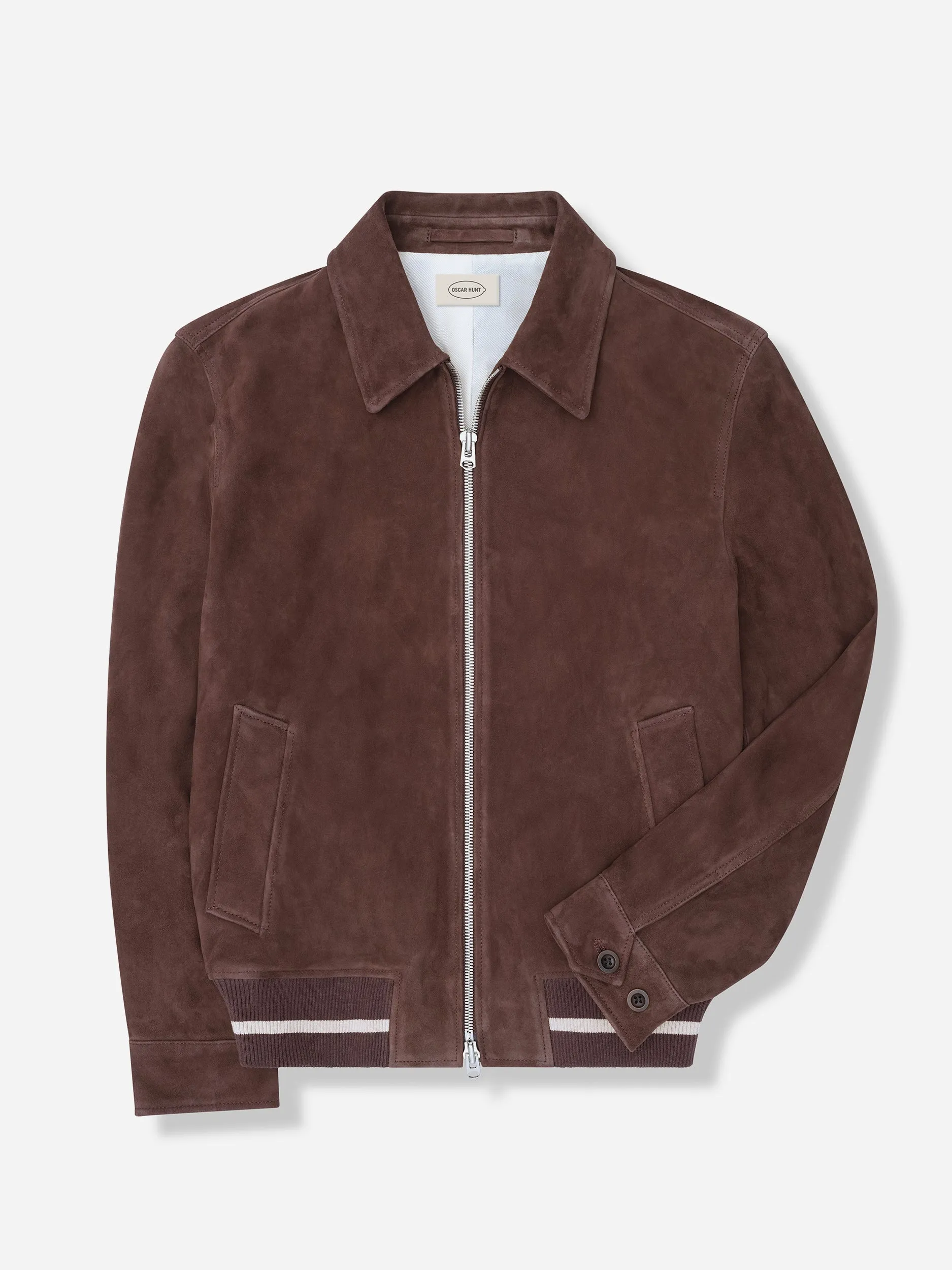 Chocolate Brown Suede Blouson