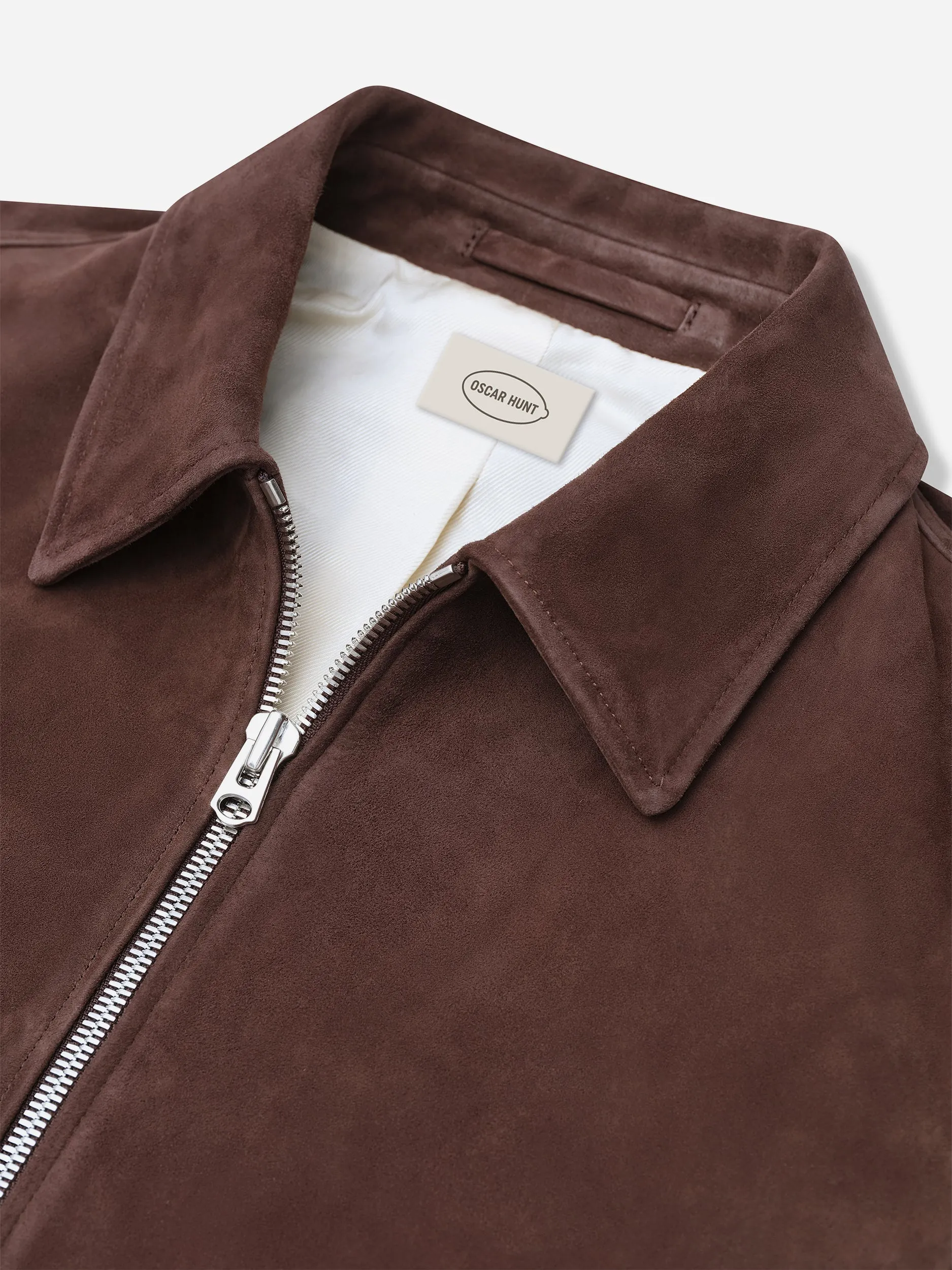 Chocolate Brown Suede Blouson