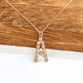 CZ Crystal Initial Necklaces in Gold