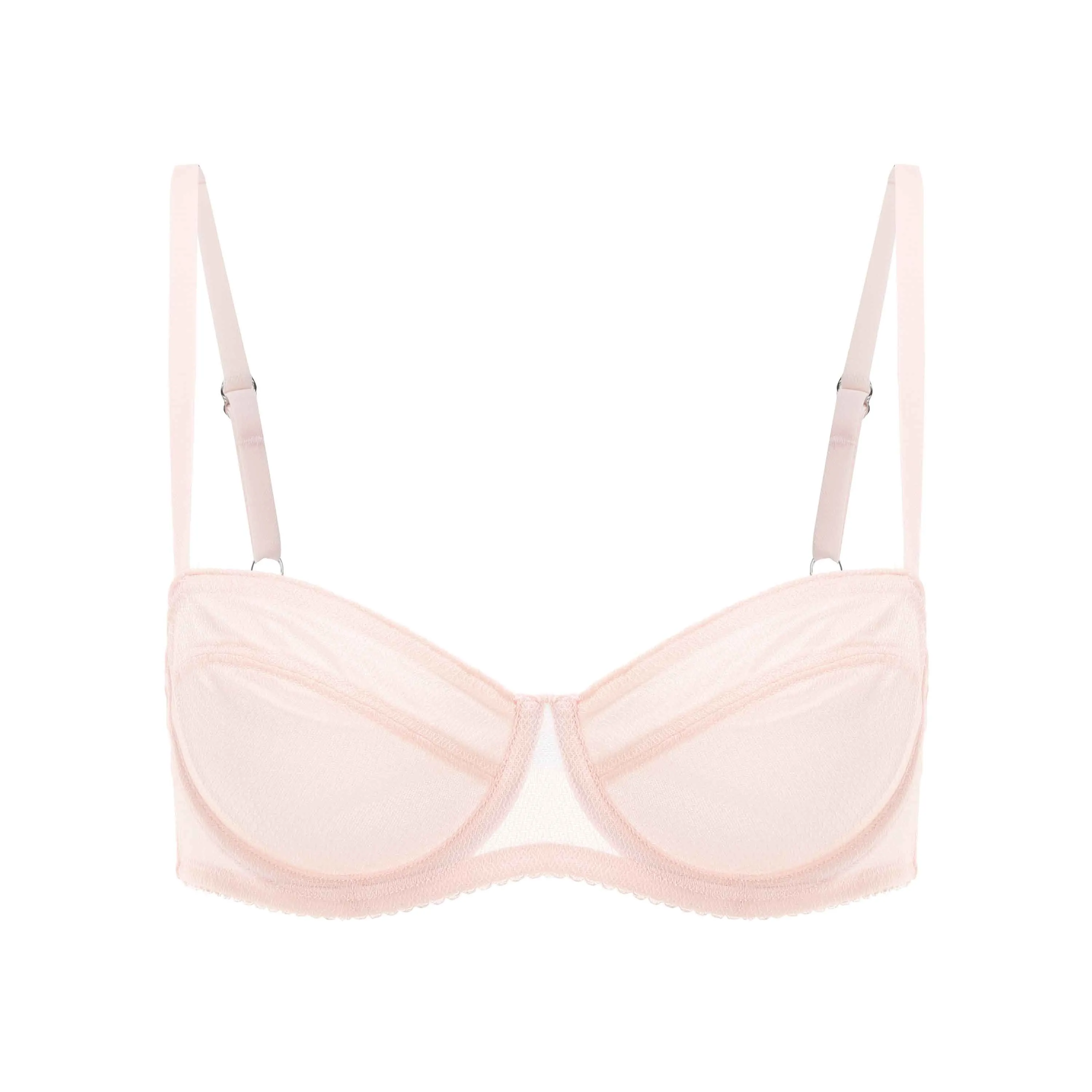 Dani Balconette Shiny Pink Tulle Side Support Bra