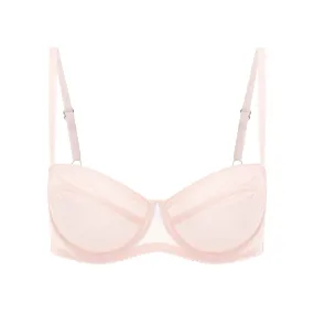 Dani Balconette Shiny Pink Tulle Side Support Bra