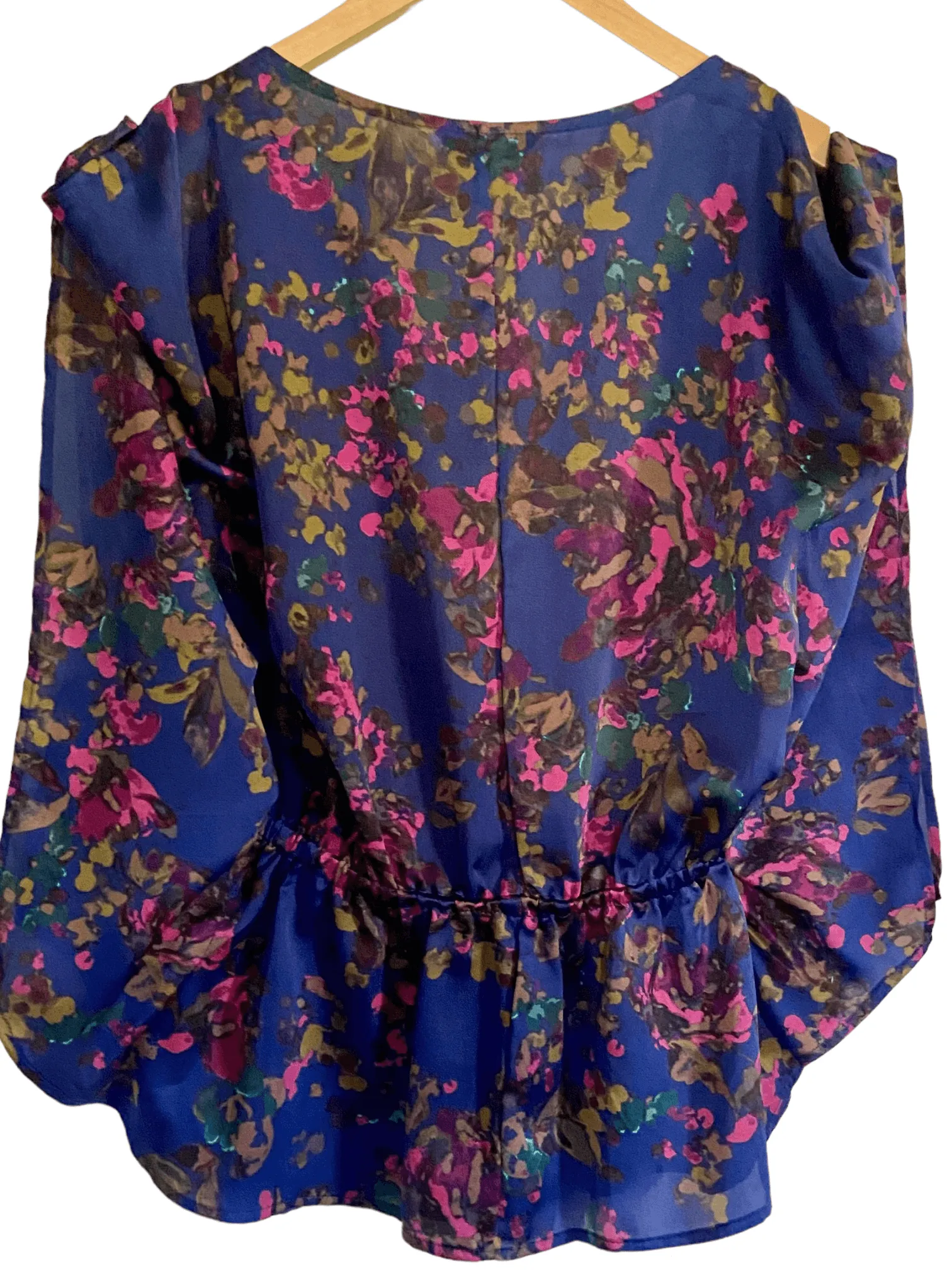 Dark Winter Floral Cold Shoulder Blouse