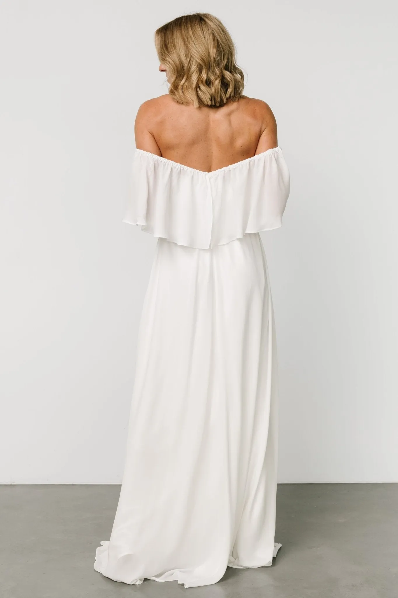 Diana Off Shoulder Maxi Dress | Off White