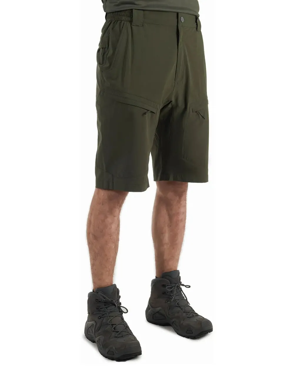 FHM Flow Spandex Shorts Khaki Quick Dry UV Protection UPF 50 