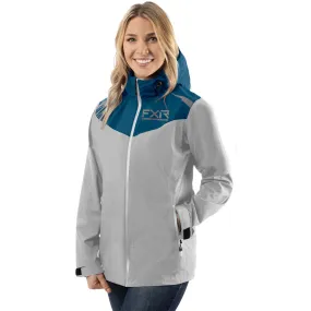 FXR  Womens Grey Ocean Adventure Tri-Laminate Jacket Waterproof Breathable