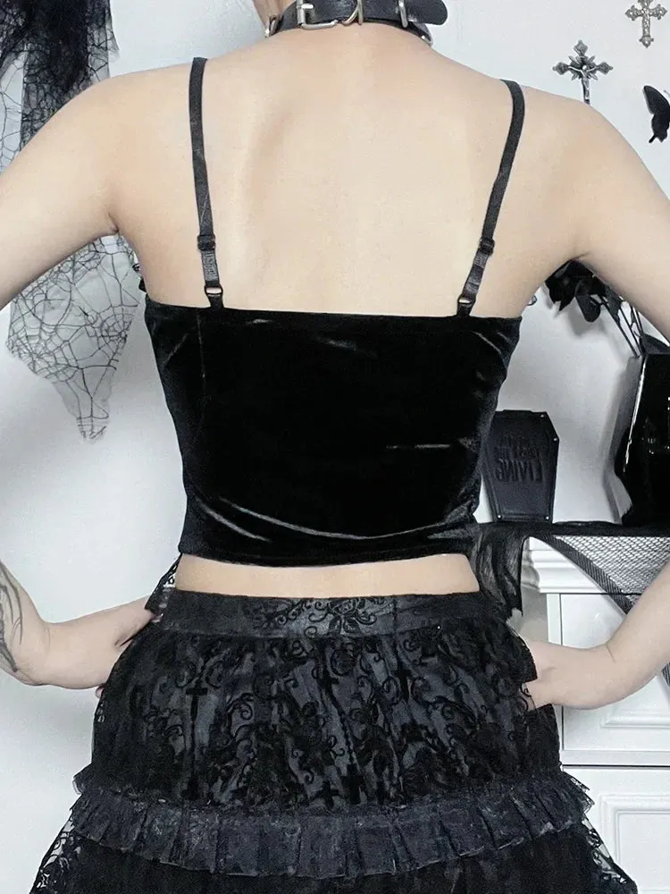 Gothic Spider Lace Harajuku Camisole Crop Top