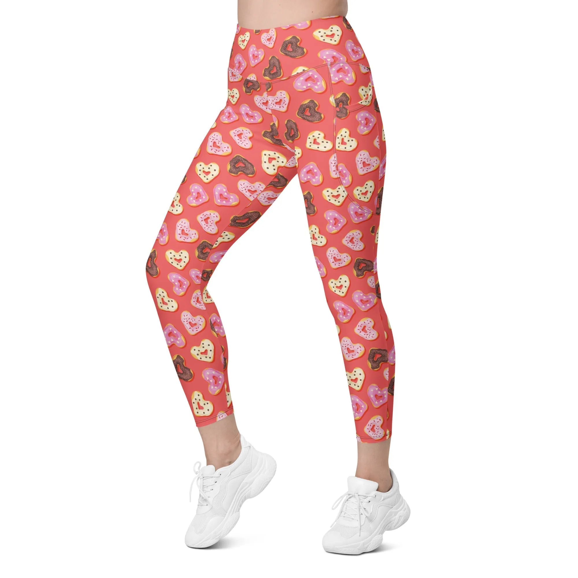 Heart Doughnuts Leggings With Pockets