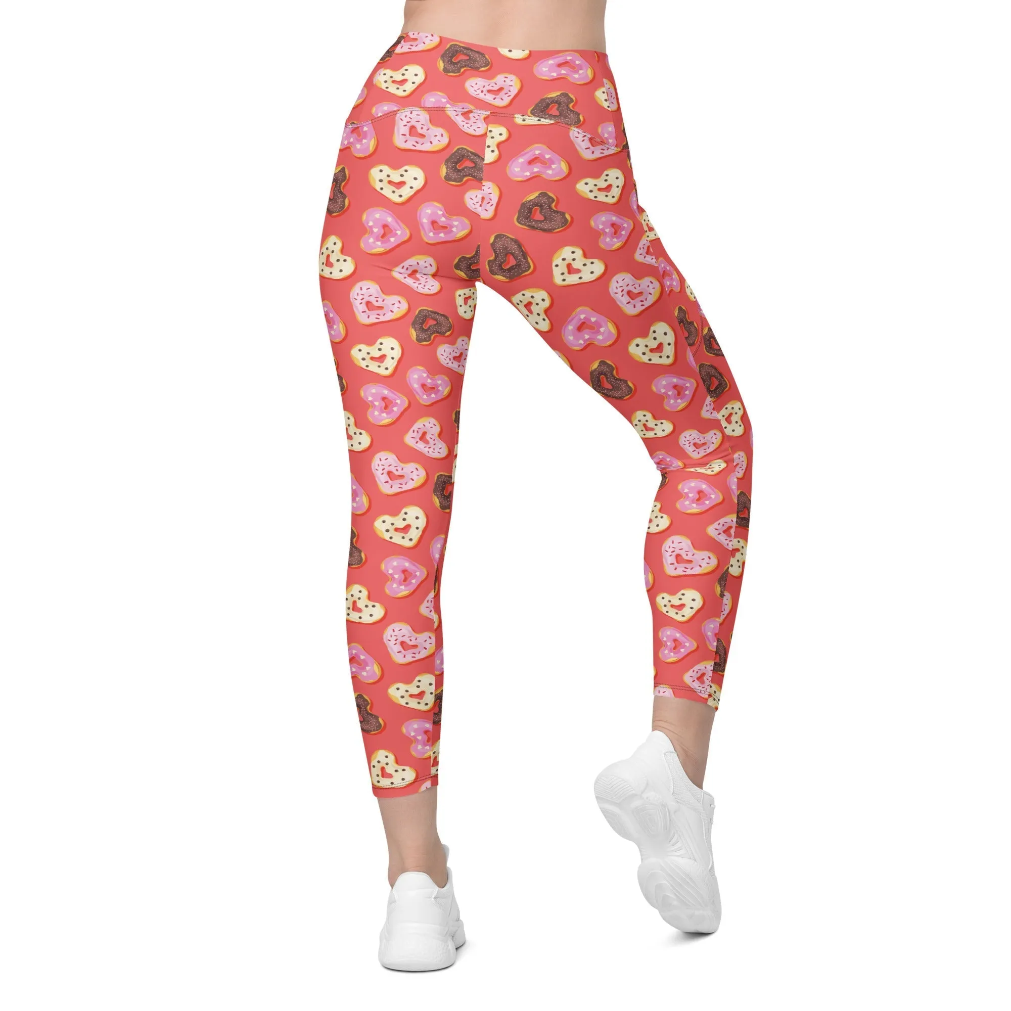 Heart Doughnuts Leggings With Pockets