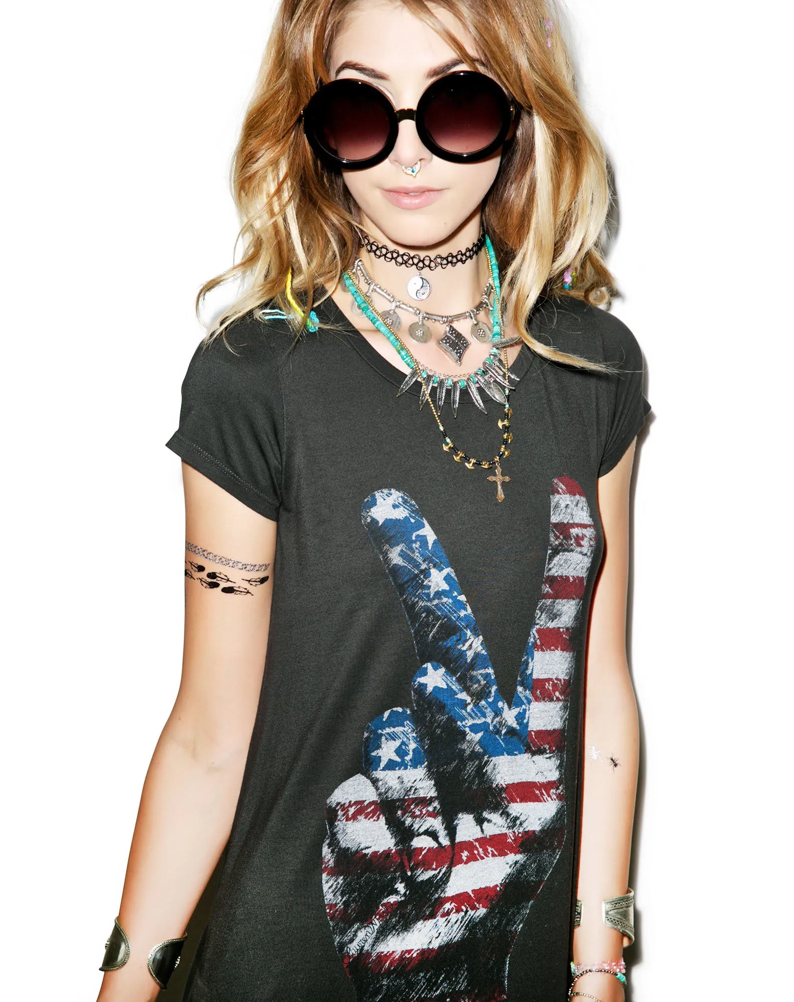 Lana Flag Hand Mini T-Shirt Dress