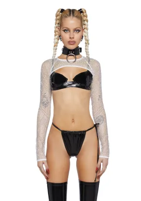 Mayhem Mindset Fishnet Shrug - White