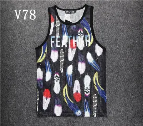 Men's Mesh Feather 3D Art Tank Top