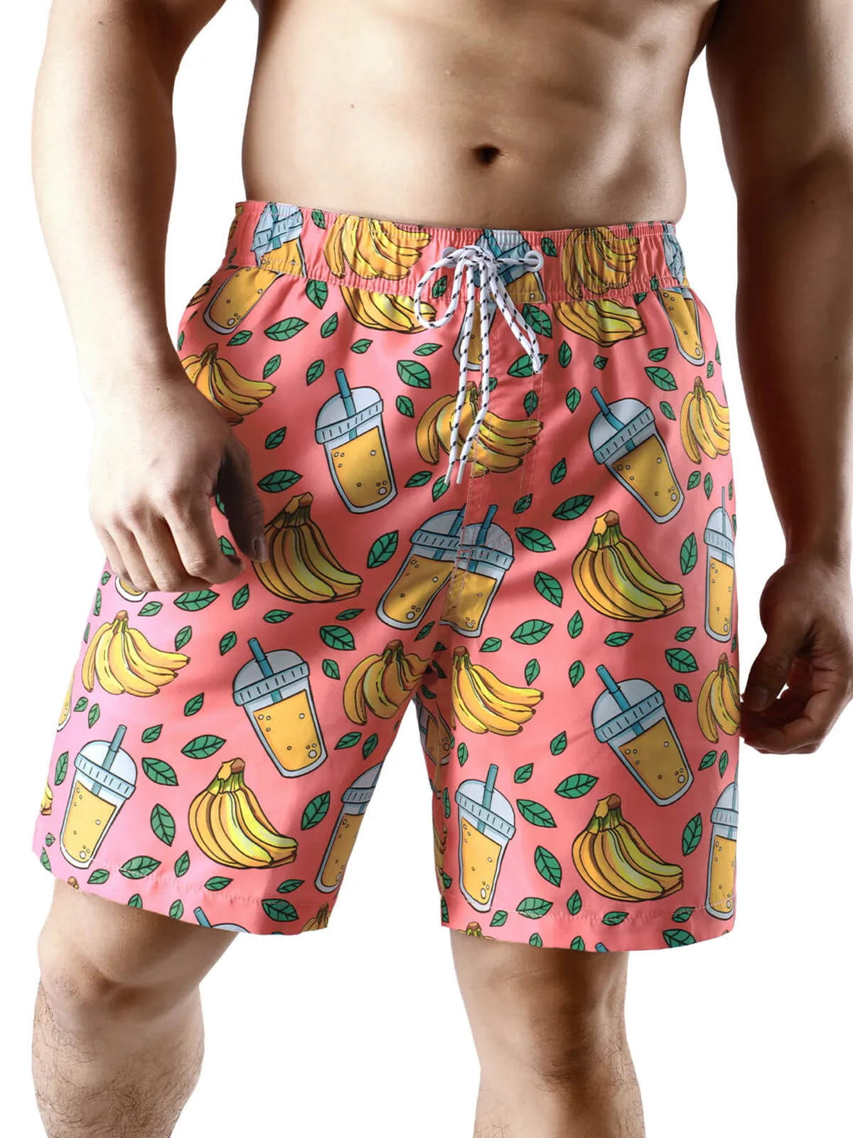 Men's Summer Funny Print Beach Quick Dry Swimming Trunks