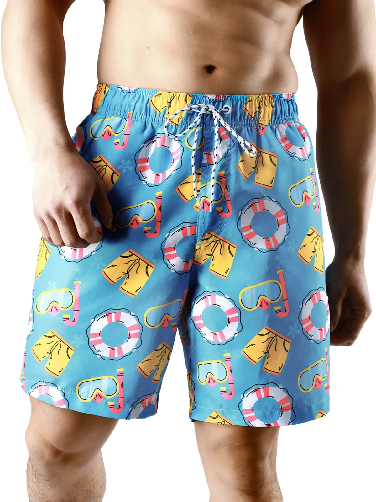 Men's Summer Funny Print Beach Quick Dry Swimming Trunks