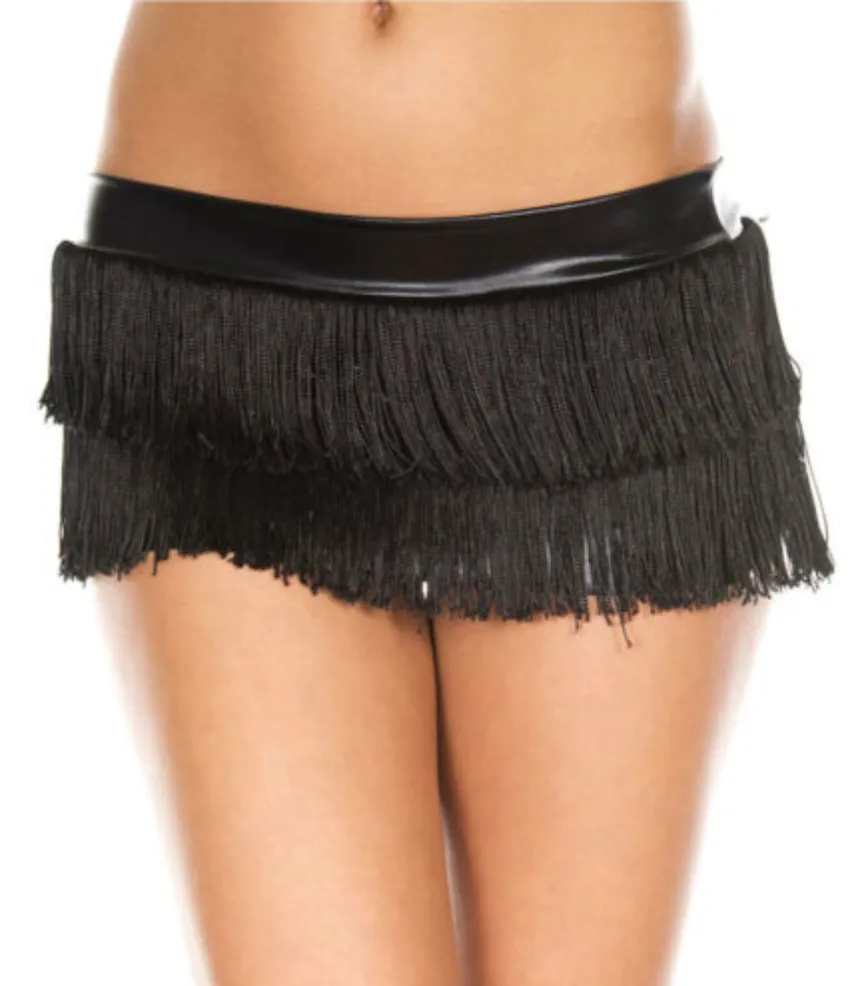 Music Legs Fringed Metallic Skirt ML150