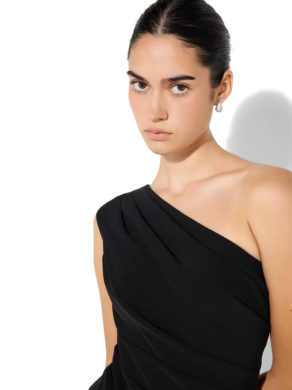 Oscar Black One Shoulder Gown