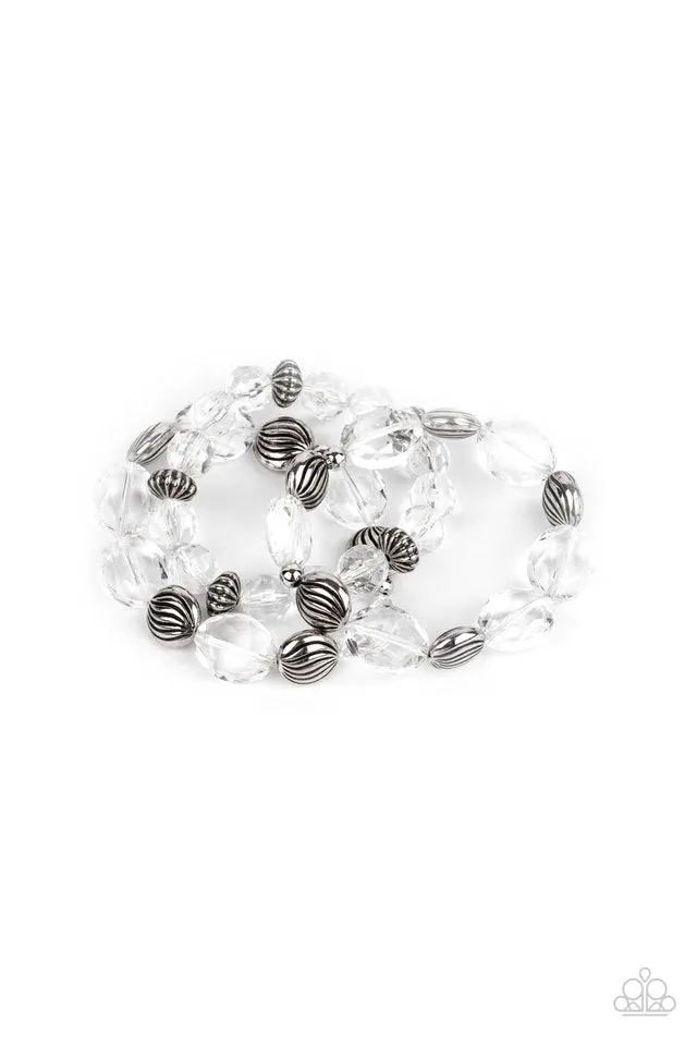 Paparazzi Bracelet ~ Crystal Charisma - White