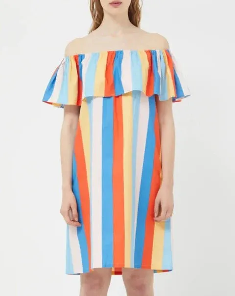 Rainbow Off Shoulder Dress