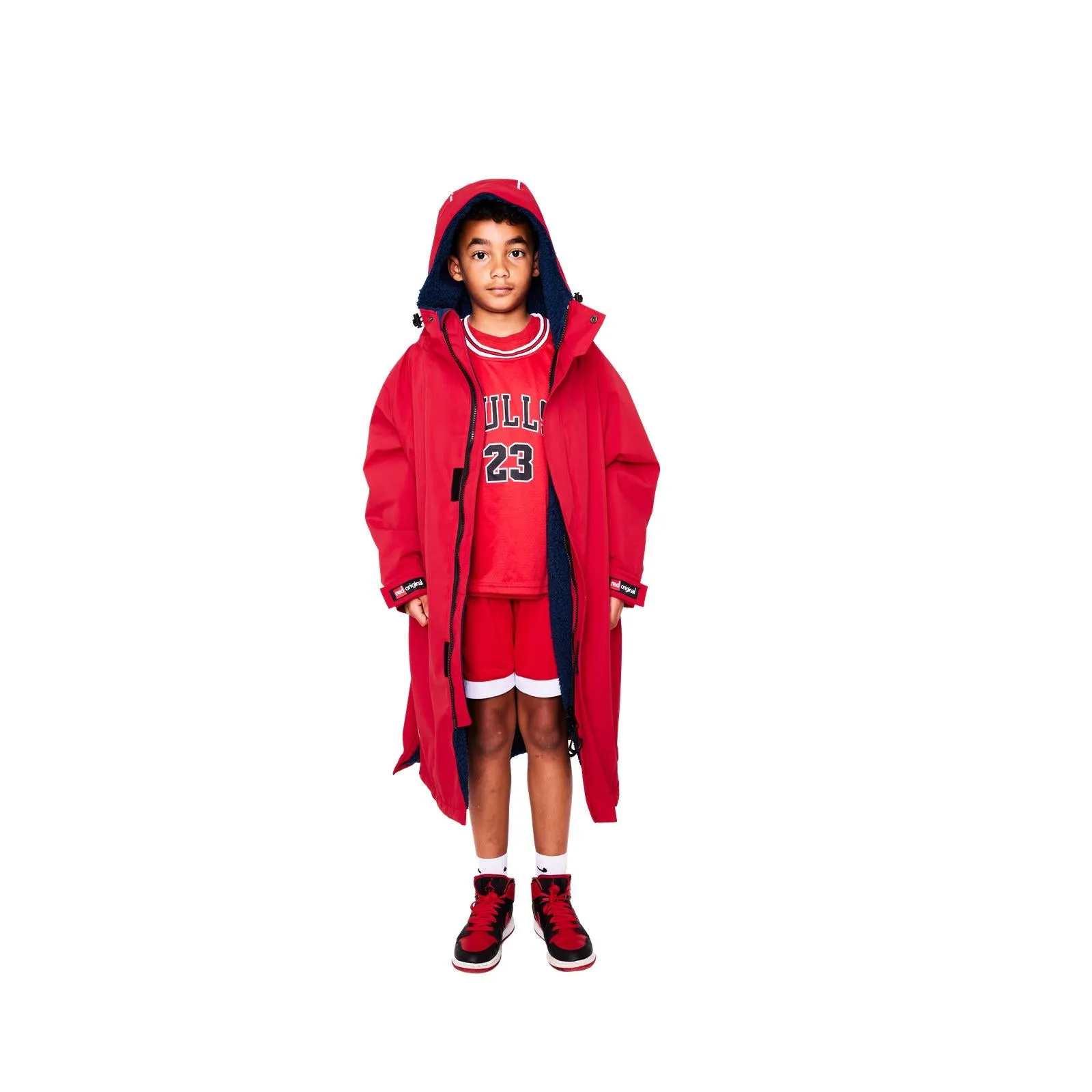 Red Kids Dry Pro Hooded Waterproof Changing Robe