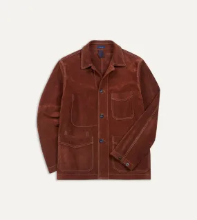 Rust Heavyweight Suede Five-Pocket Chore Jacket