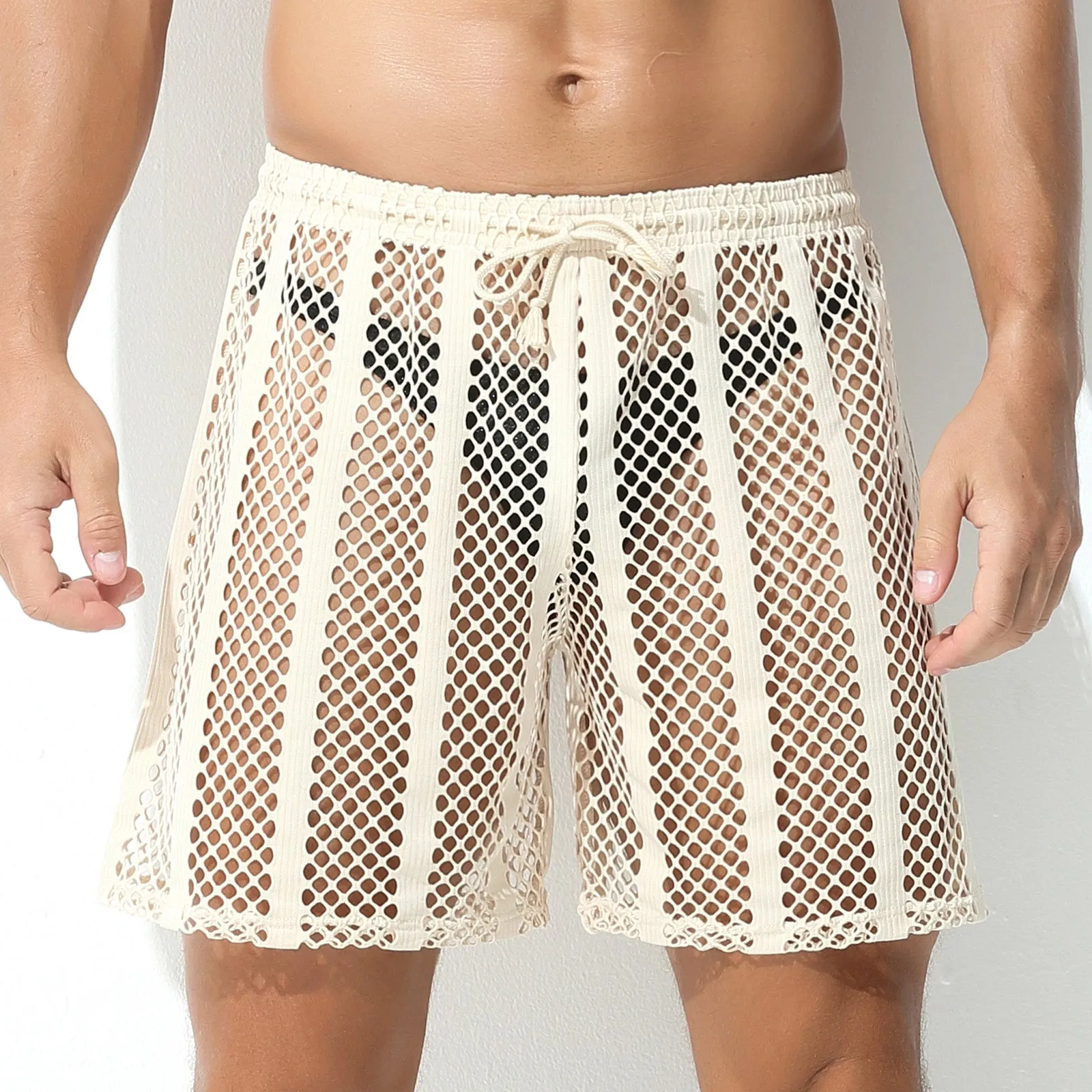 See-Through Mesh Shorts Set