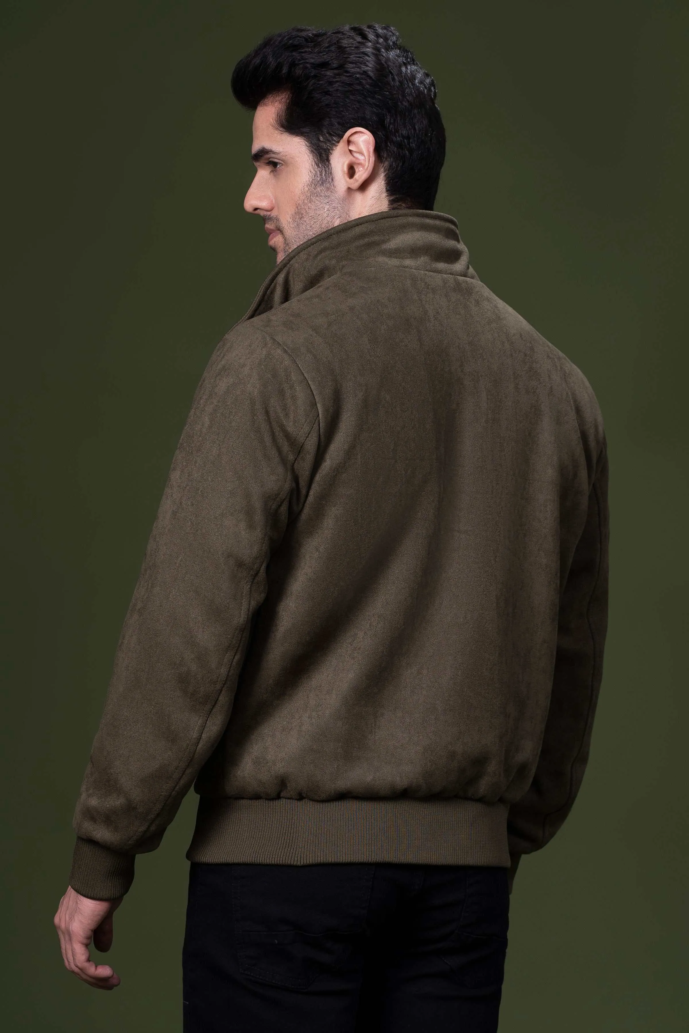 SUEDE JACKET OLIVE