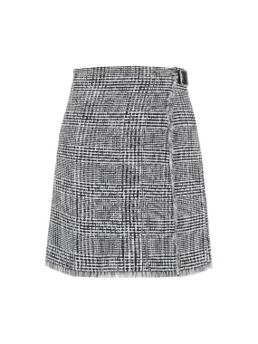 Warped Houndstooth Kilt Skirt