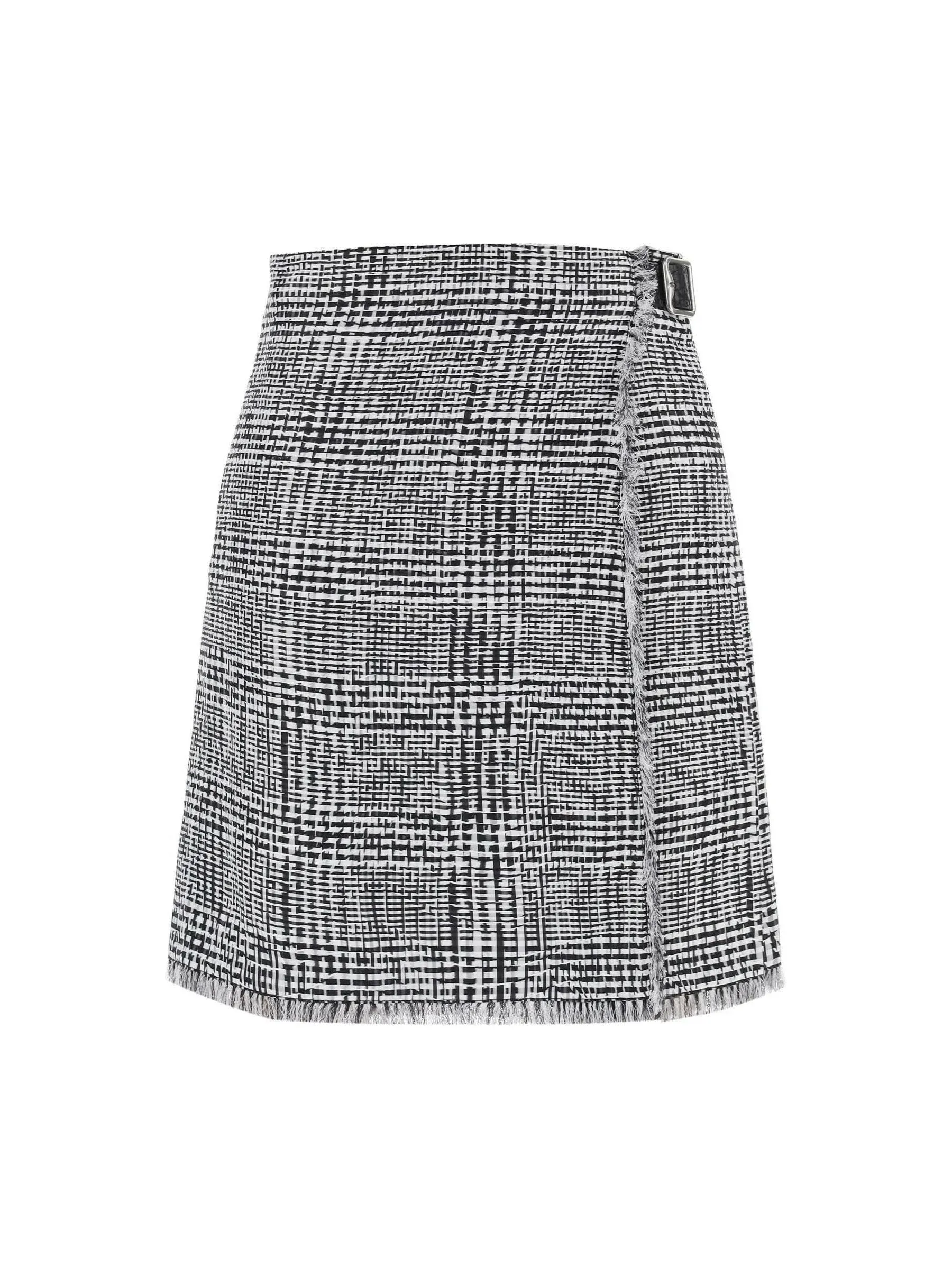 Warped Houndstooth Kilt Skirt