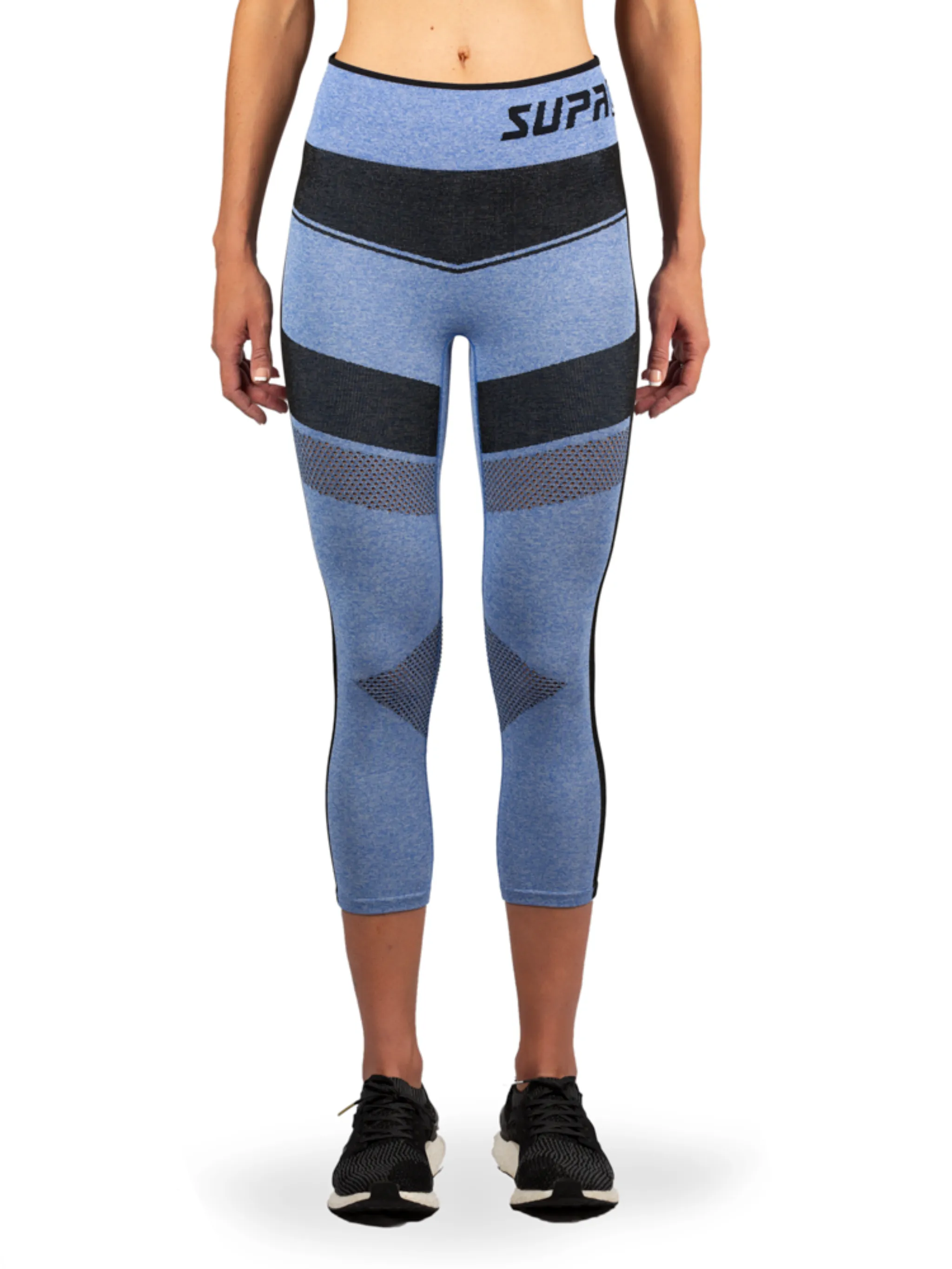 Women's Compression Mesh Capri Run Leggings