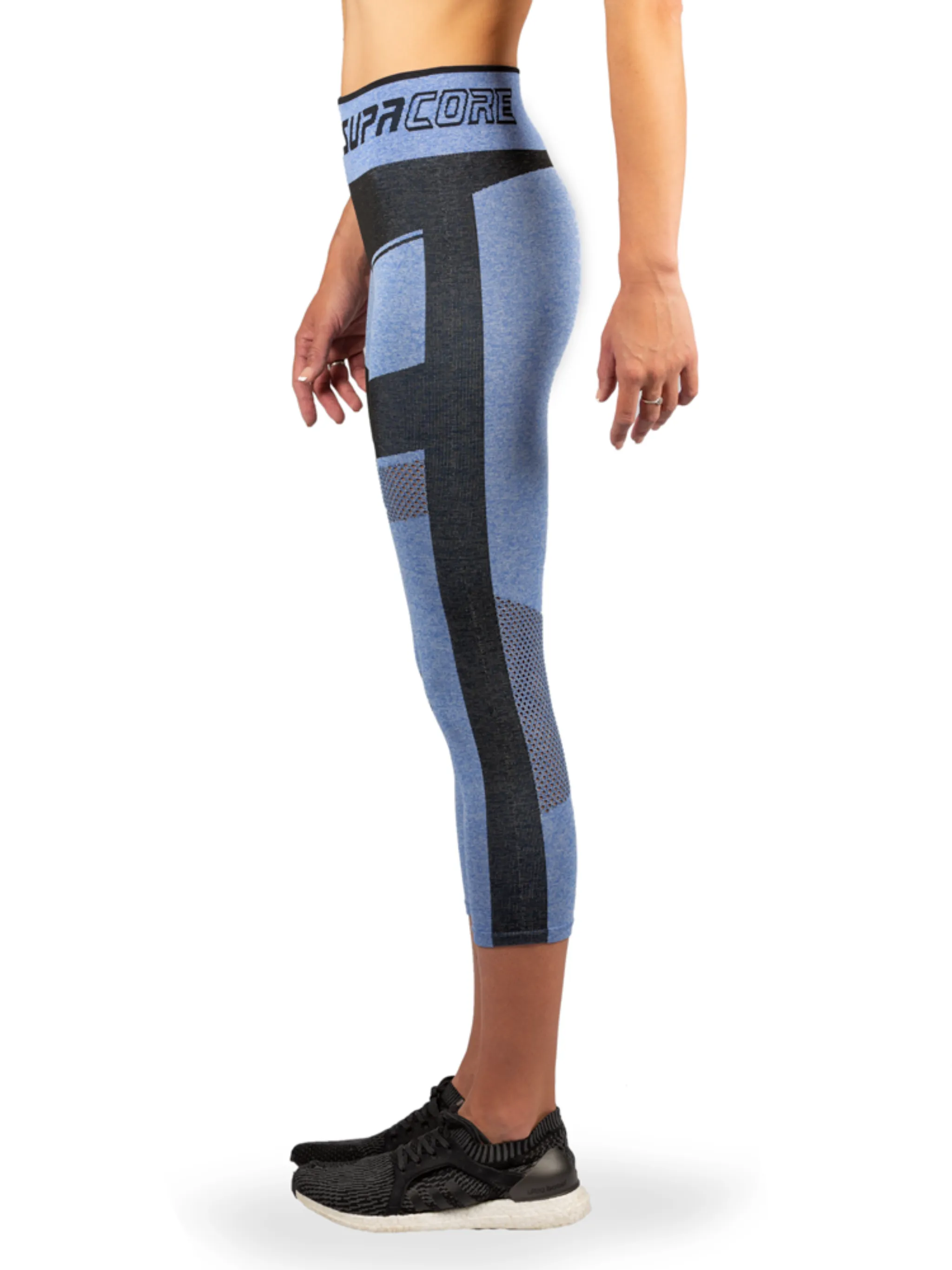 Women's Compression Mesh Capri Run Leggings