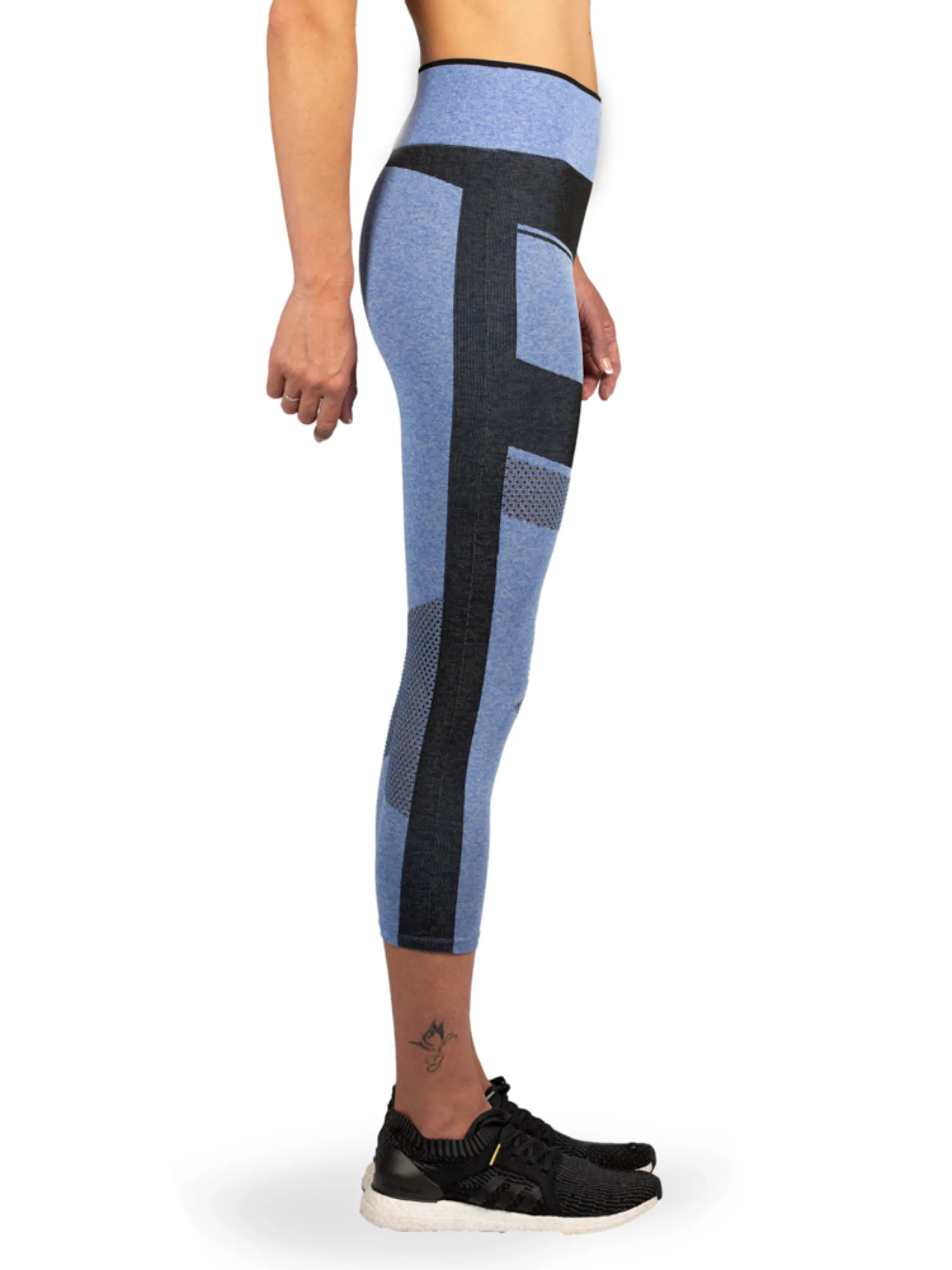 Women's Compression Mesh Capri Run Leggings