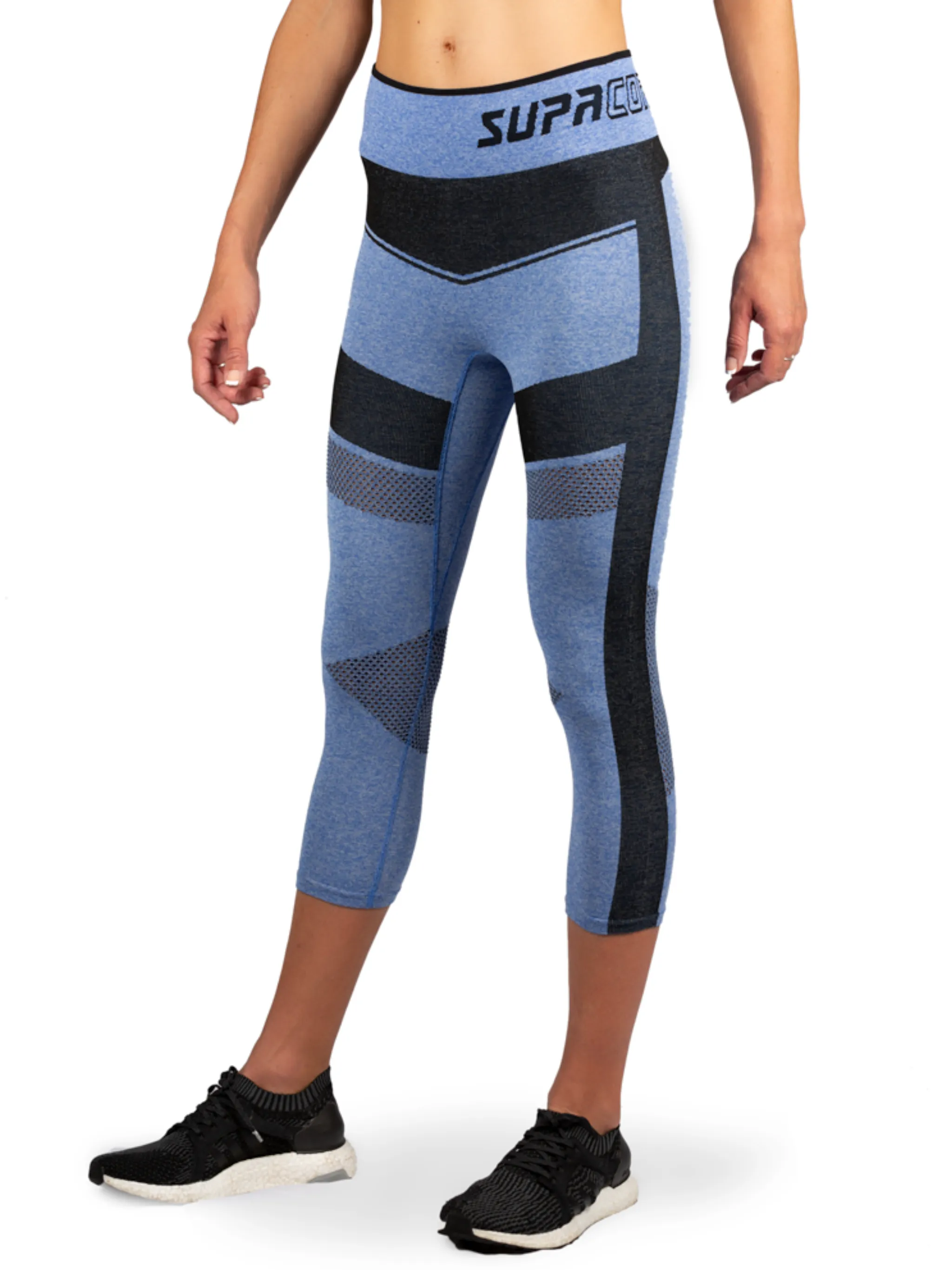 Women's Compression Mesh Capri Run Leggings